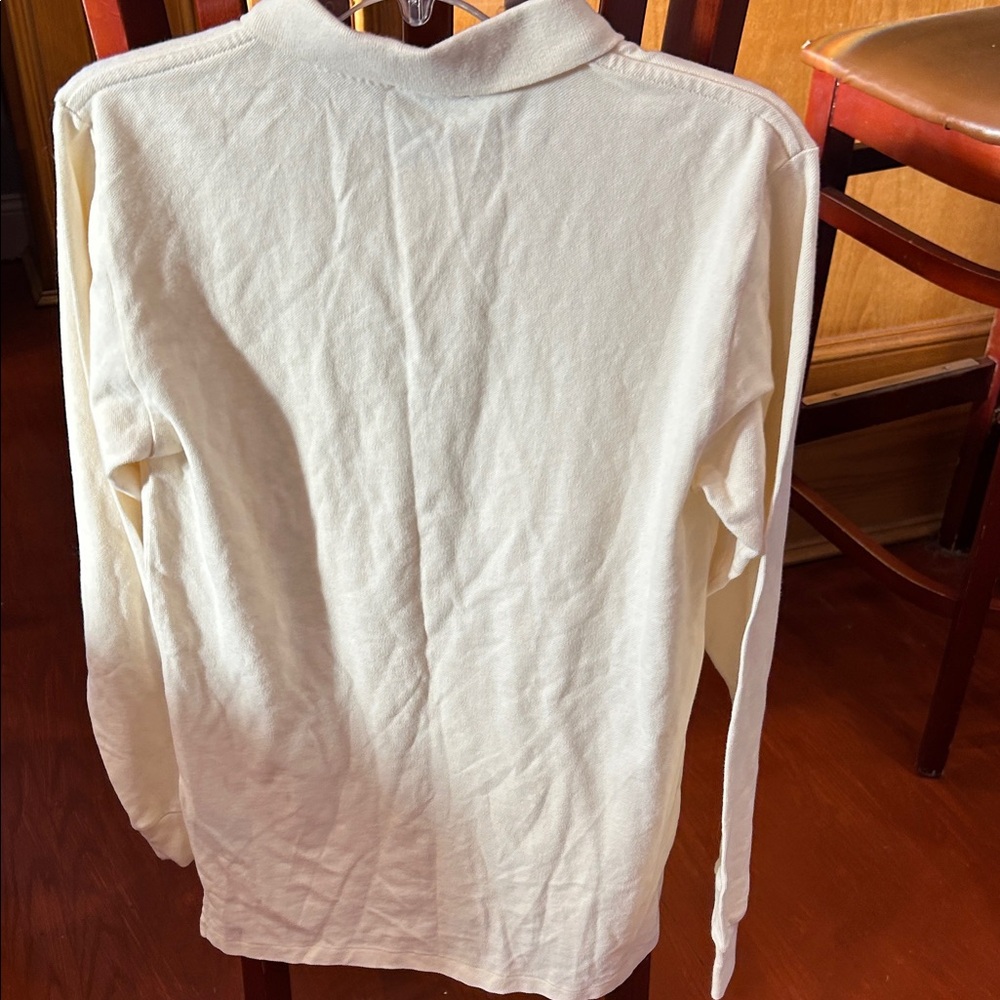 Polo by Ralph Lauren Cream Long Sleeve Polo Shirt - Picture 6 of 8